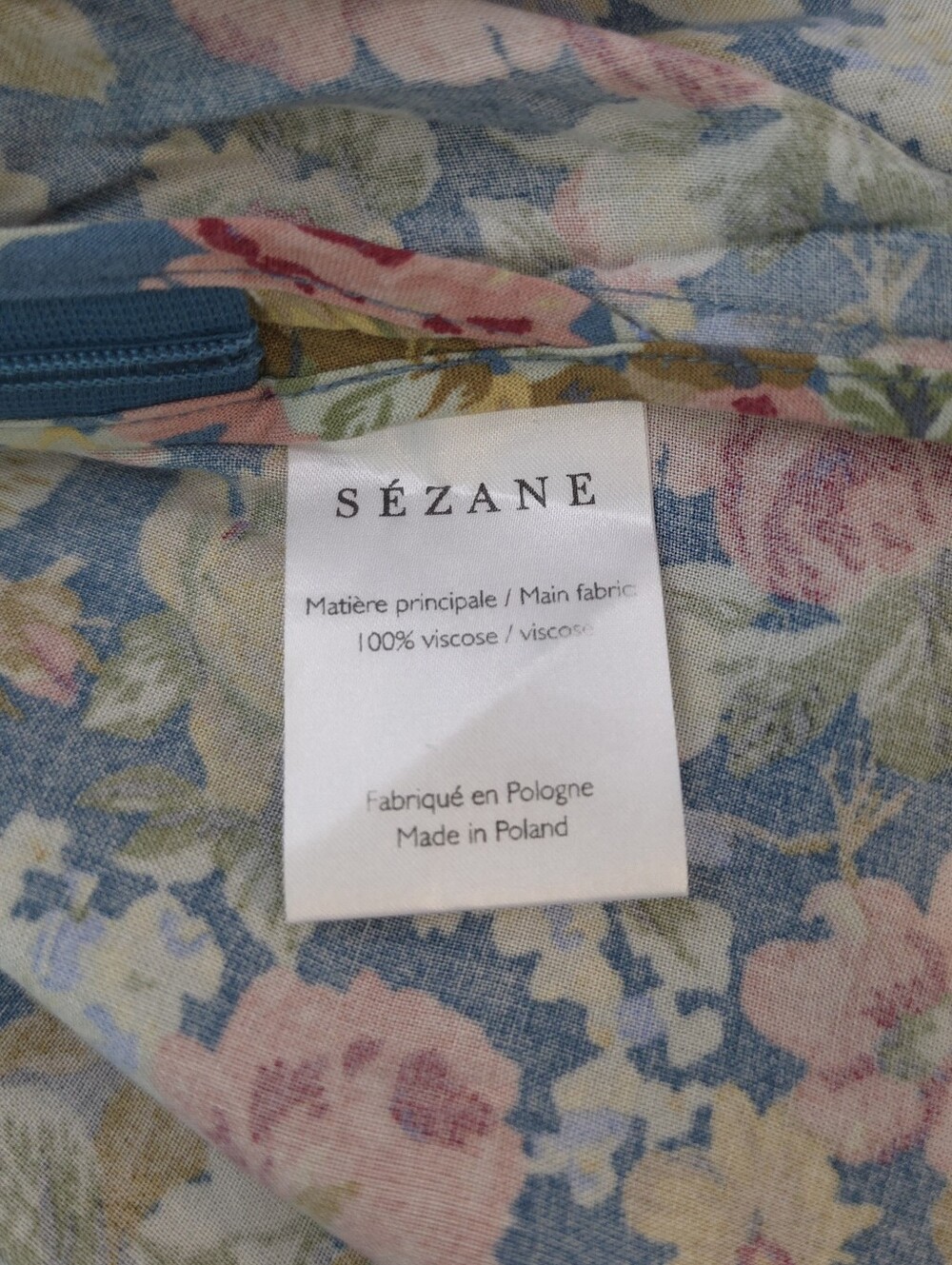 Sézane Jade Blue Floral Pleated Midi Skirt Viscose Size 36 / 4 - Picture 7 of 10